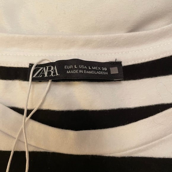 Zara Cropped Black & White striped crop top Large - Picture 5 of 6